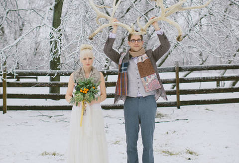 Эми и Джефф: уютная зимняя свадьба в Мичигане