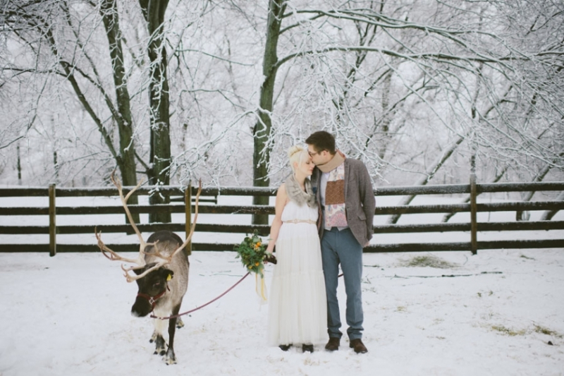 Эми и Джефф: уютная зимняя свадьба в Мичигане
