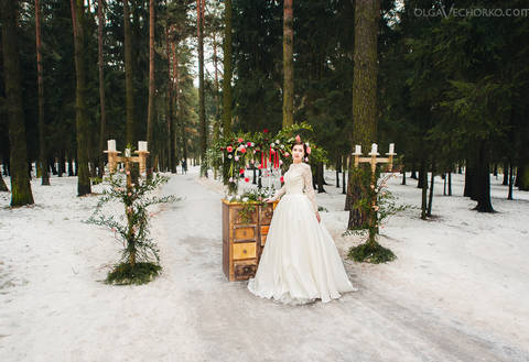 Изумительная зимняя свадьба Ксении и Алексея - сказка посреди заснеженного леса