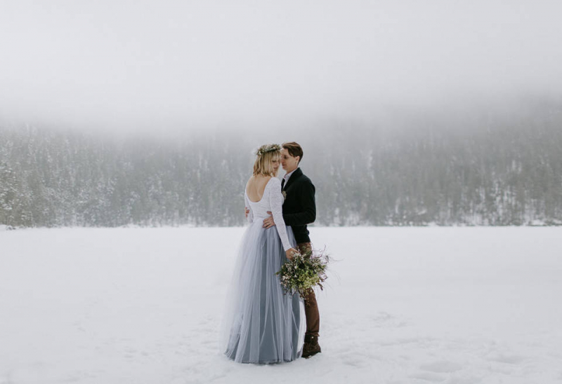 Великолепная зимняя свадьба в Чехии в горах