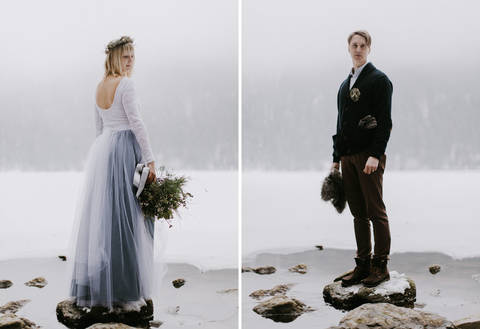 Великолепная зимняя свадьба в Чехии в горах